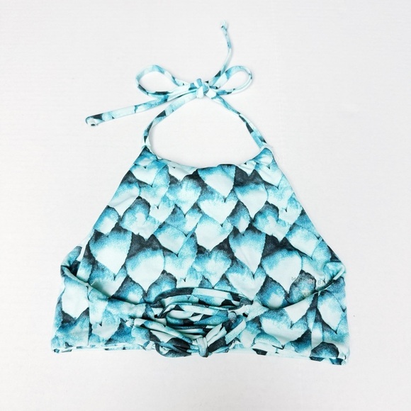 Midori Bikinis - Blue Heart High Neck Bikini Top - Picture 3 of 3